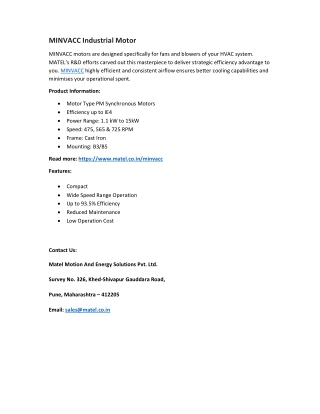 MINVACC Industrial Motor