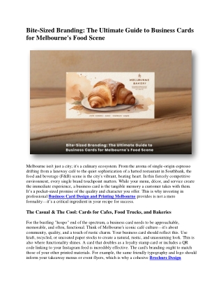 Bite Sized Branding The Ultimate Guide to Business Cards for Melbourne's Food Scene