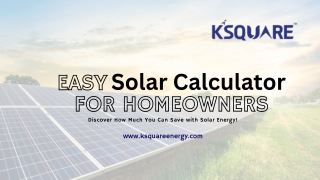 Easy Solar Calculator for Homeowners