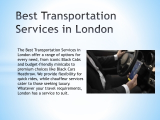 Best Transportation Services in London