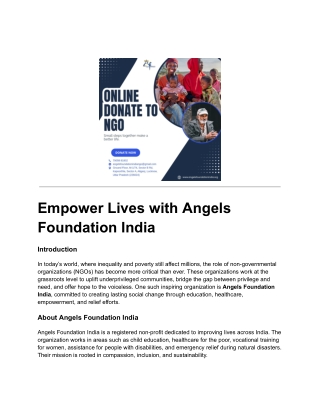 Empower Lives with Angels Foundation India