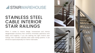 Stainless Steel Cable Interior Stair Railings