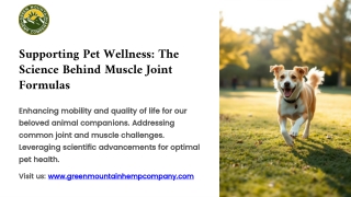Supporting Pet Wellness The Science Behind Muscle Joint Formulas