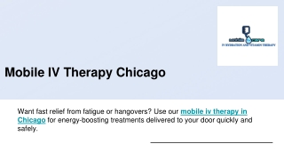 Mobile IV Therapy Chicago