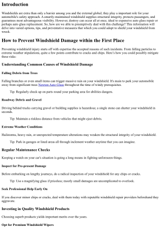 How to Prevent Windshield Damage inside the First Place