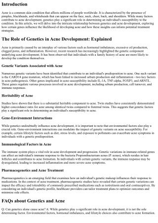 The Role of Genetics in Acne Development: Explained