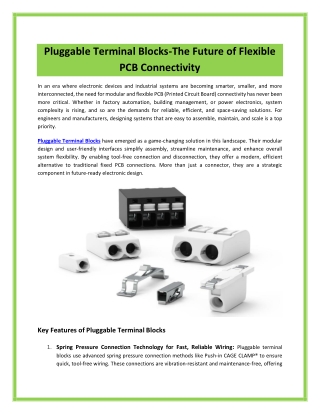 Pluggable Terminal Blocks-The Future of Flexible PCB Connectivity