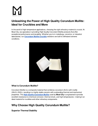 Unleashing the Power of High Quality Corundum Mullite_ Ideal for Crucibles and More
