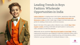 Leading Trends in Boys Fashion: Wholesale Opportunities in India