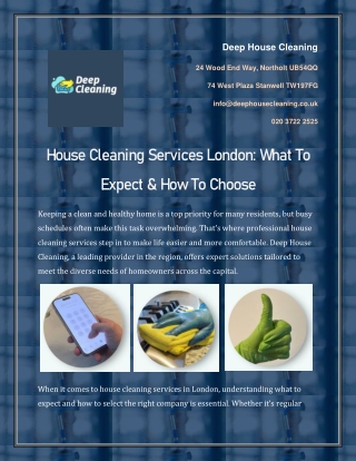 House Cleaning Services London What To Expect & How To Choose