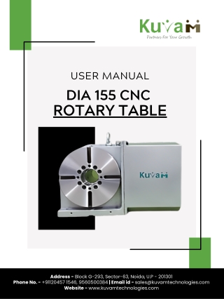 Kuvam Rotary table Dia 155 user manual