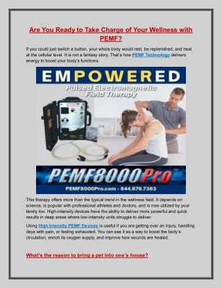 Are You Ready to Take Charge of Your Wellness with PEMF?