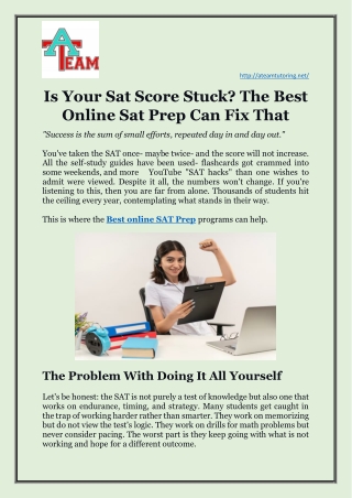 Is Your Sat Score Stuck? The Best Online Sat Prep Can Fix That