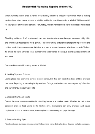 Residential_Plumbing_Repairs_Wollert_VIC