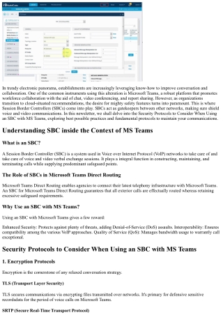 “Protection Protocols to Consider When Using an SBC with MS Teams”