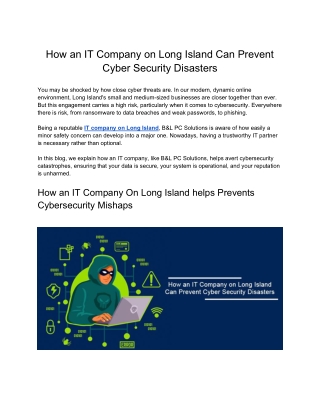 How an IT Company Long Island Prevents Cybersecurity Mishaps
