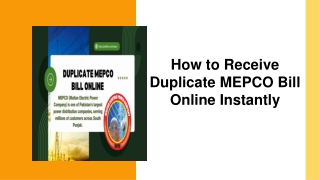 How to Receive Duplicate MEPCO Bill Online Instantly