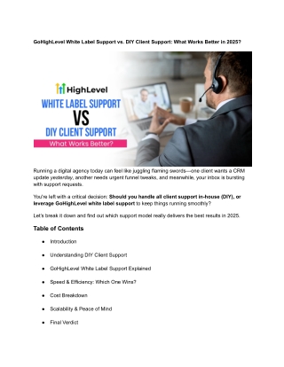 GoHighLevel White Label Support vs. DIY Client Support_ What Works Better in 2025_