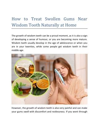 How to Treat Swollen Gums Near Wisdom Tooth Naturally at Home