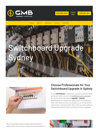 Switchboard Upgrade Sydney