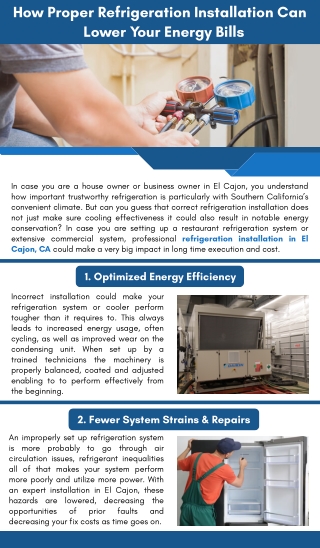 How Proper Refrigeration Installation Can Lower Your Energy Bills