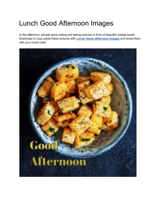 Lunch Good Afternoon Images