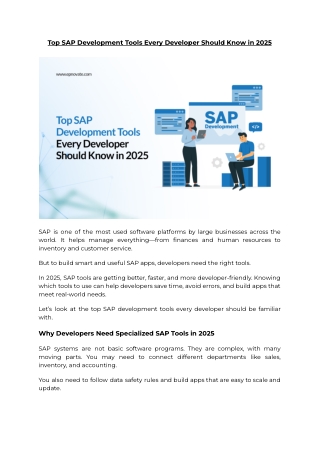 Top SAP Development Tools Every Developer Should Know in 2025