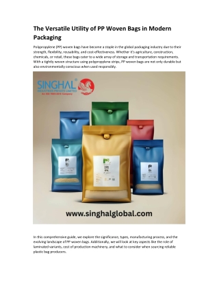 The Versatile Utility of PP Woven Bags in Modern Packaging