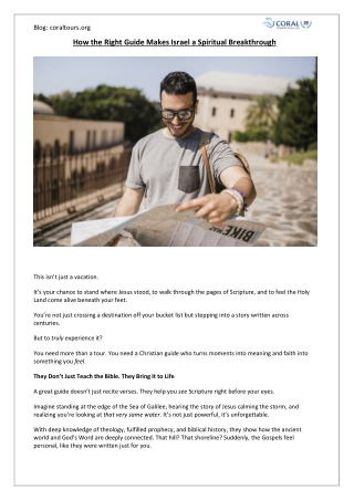 How the Right Guide Makes Israel a Spiritual Breakthrough