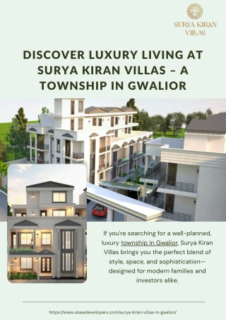 Discover Luxury Living at Surya Kiran Villas – A Township in Gwalior