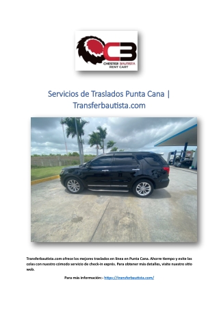 Servicios de Traslados Punta Cana | Transferbautista.com