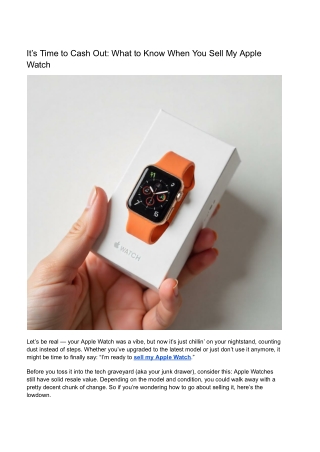 It’s Time to Cash Out_ What to Know When You Sell My Apple Watch