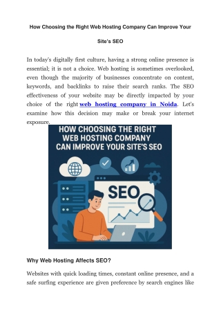 How Choosing the Right Web Hosting Company Can Improve Your Site