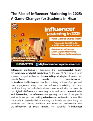 The Rise of Influencer Marketing in 2025