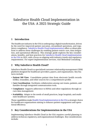 Salesforce Health Cloud Implementation in the USA: A 2025 Strategic Guide