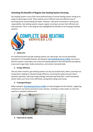 Unlocking the Benefits of Regular Gas Heating System Servicing