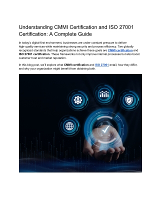 Understanding CMMI Certification and ISO 27001 Certification_ A Complete Guide
