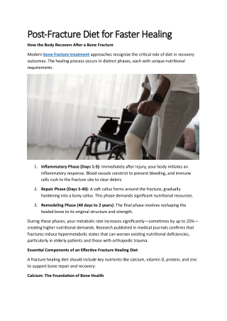 Post-Fracture Diet for Faster Healing
