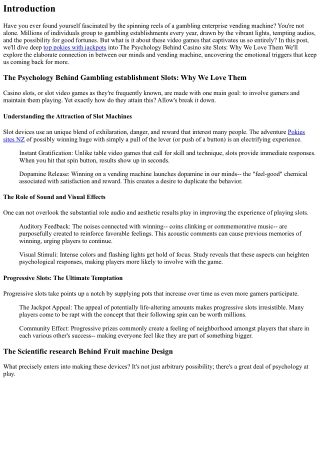 The Psychology Behind Casino Slot Machines: Why We Love Them