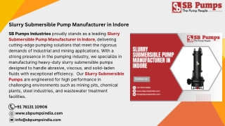 Slurry Submersible Pump Manufacturer in Indore