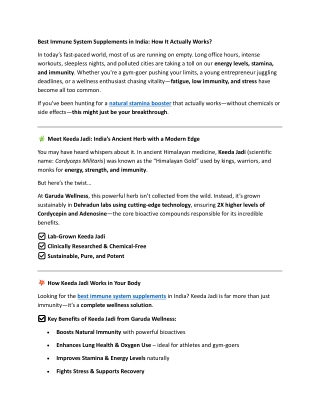 Best Immune System Supplements in India How It Actually Works