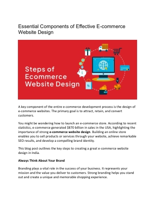 What are the Essential Steps for Great E-commerce Website Design?