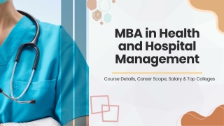 MBA in Health and Hospital Management: Course Details, Career Scope, Salary & To