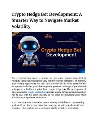 Crypto Hedge Bot Development_ A Smarter Way to Navigate Market Volatility
