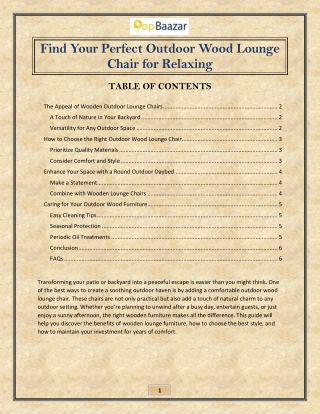 Find Your Perfect Outdoor Wood Lounge Chair for Relaxing