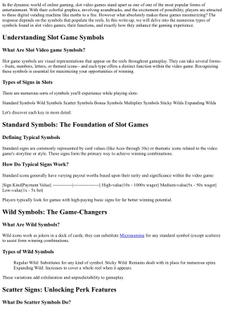 Exploring Various Sorts Of Signs in Port Gamings