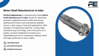 Motor Shaft Manufacturer in India