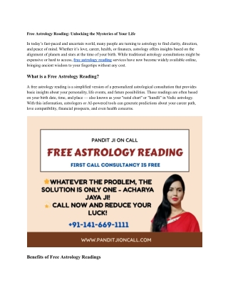 Free Astrology Reading – Get Instant Horoscope Insights