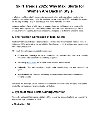 Skirt Trends 2025_ Why Maxi Skirts for Women Are Back in Style