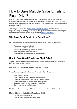 How to Save Multiple Gmail Emails tO Flash Drive_